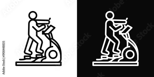 Elliptical trainer Icon White And Black Background Style