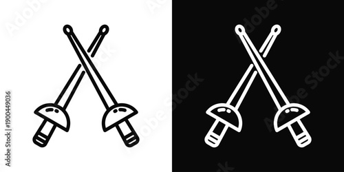 Epee Icon White And Black Background Style