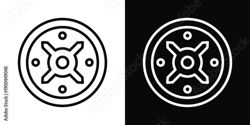 Weight plates Icon White And Black Background Style