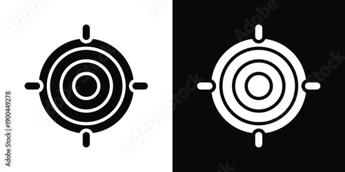 Shooting target Icon White And Black Background Style