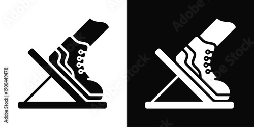 Starting block Icon White And Black Background Style