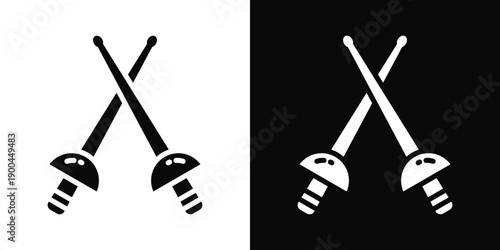 Epee Icon White And Black Background Style