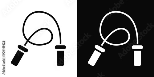 Jump rope Icon White And Black Background Style