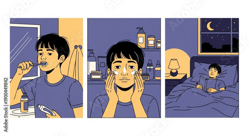 Young man struggling with insomnia at night.