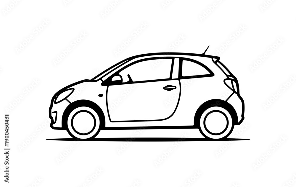 Fototapeta premium Minimalist Black Vector Car Silhouette