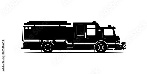 Black Vector Silhouette of Emergency Response Vehicle