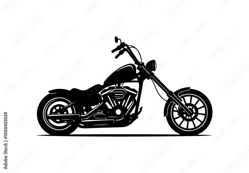 Fototapeta premium Black Vector Silhouette Motorcycle Illustration