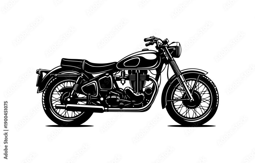 Fototapeta premium Classic Vintage Motorcycle Vector Illustration