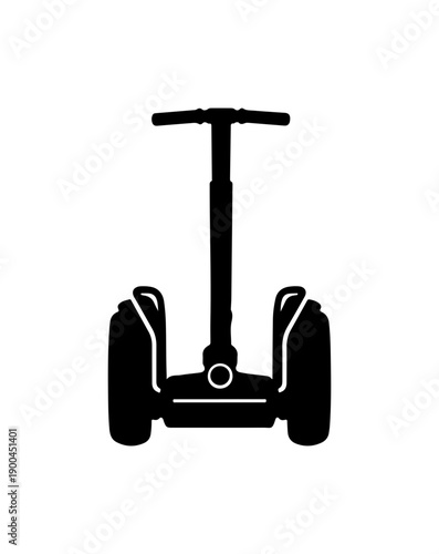 Black Vector Silhouette of Personal Mobility Device (Segway-like)