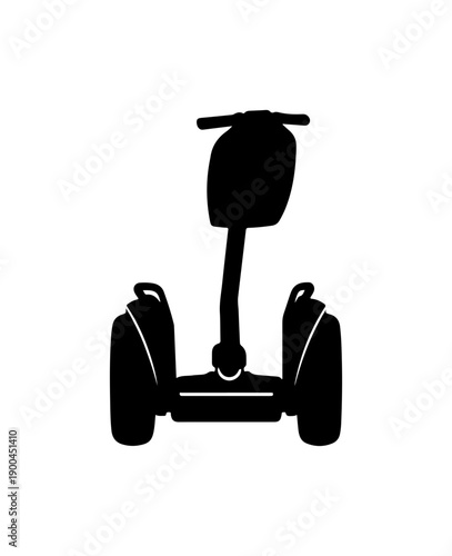 Modern Segway Personal Transporter Vector Silhouette