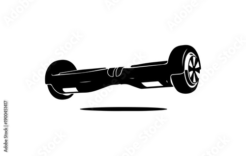 Modern Electric Hoverboard Silhouette Vector Art
