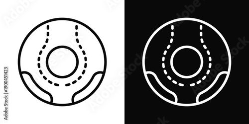 Catchers mitt Icon White And Black Background Style