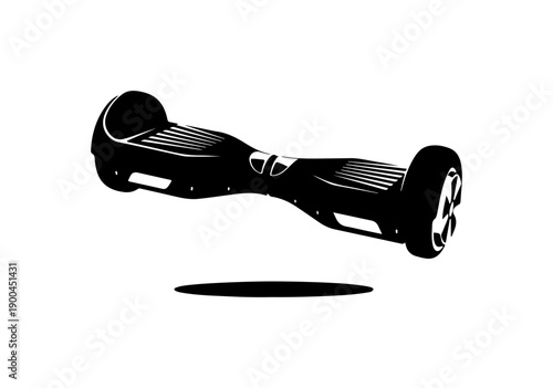Modern Black Vector Hoverboard Silhouette