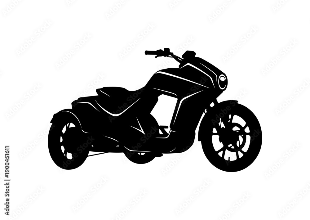 Fototapeta premium Modern Trike Motorcycle Vector Silhouette