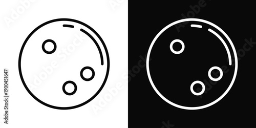 Bowling ball Icon White And Black Background Style