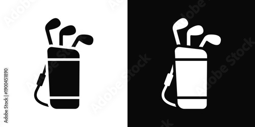 Golf clubs Icon White And Black Background Style