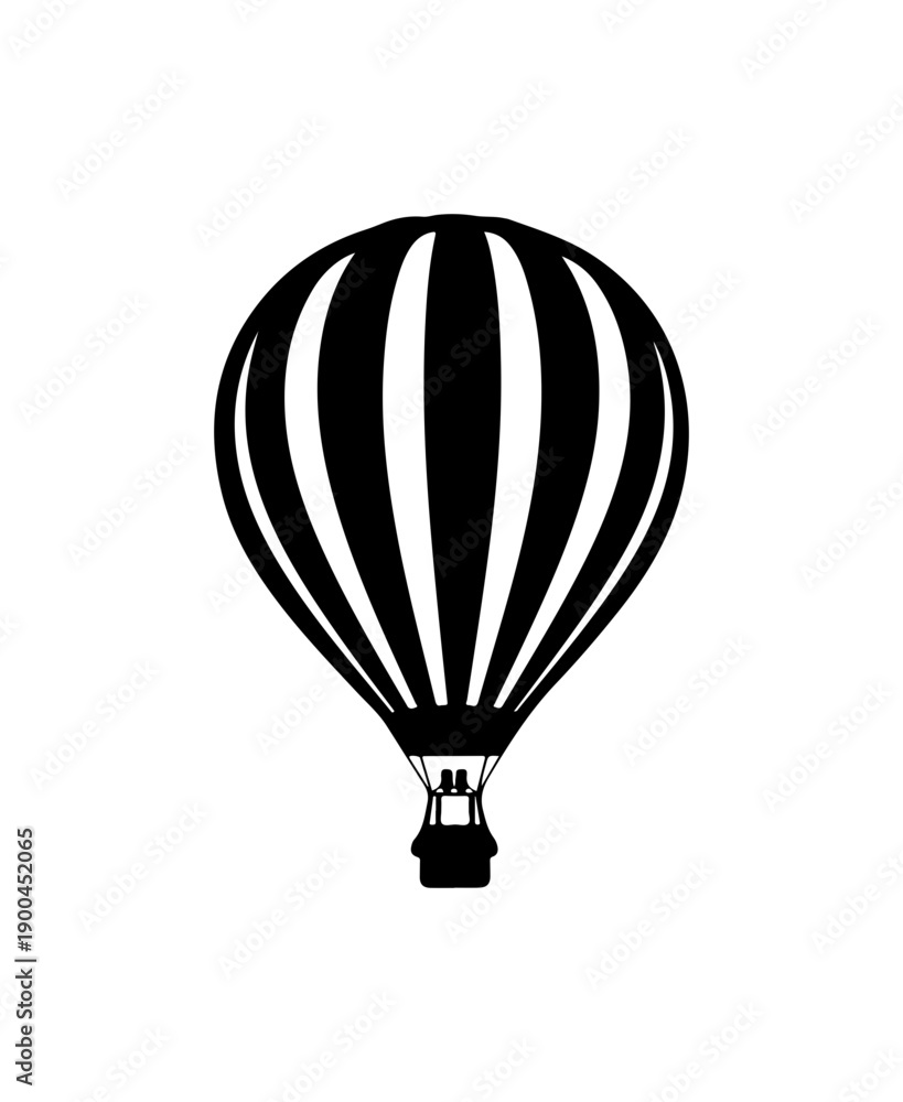 Fototapeta premium Hot Air Balloon Silhouette Vector Art