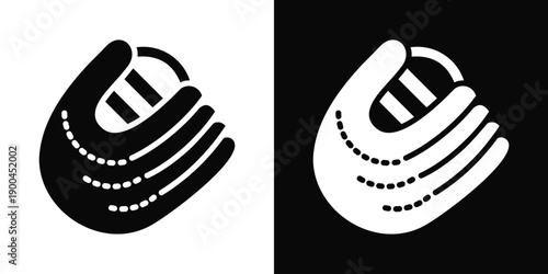 Softball Icon White And Black Background Style