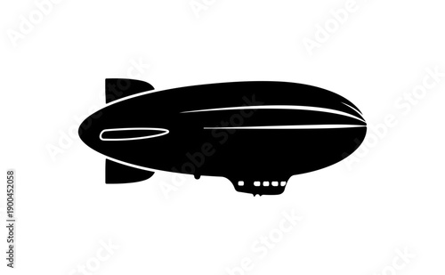 Modern Minimalist Zeppelin Vector Silhouette