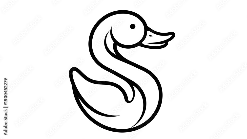 Fototapeta premium Simple and Minimalist Duck Illustration on White Background for Various Designs