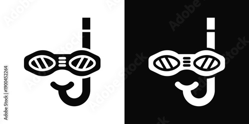 Snorkel Icon White And Black Background Style