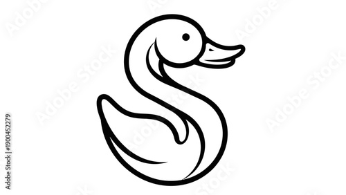 Simple and Minimalist Duck Illustration on White Background for Various Designs