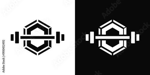 Crossfit Icon White And Black Background Style