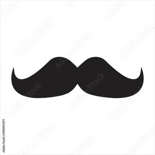Creative vector illustration of realistic black mustaches on plastic stick isolated on transparent background. Retro vintage art design. Fashionable old facial hair. Abstract concept graphic