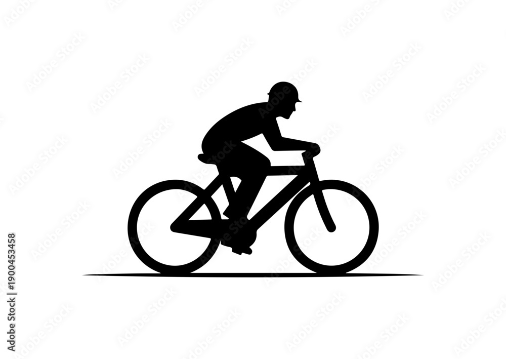 Naklejka premium Cyclist Silhouette Vector Illustration