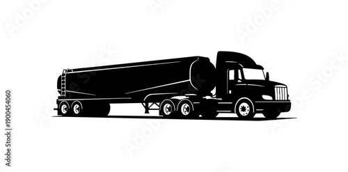 Black Vector Silhouette Tanker Truck