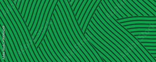 Green farm banner, organic abstract background with fields. Wavy green stripes, natural organic products.
