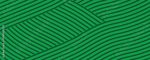 Green farm banner, organic abstract background with fields. Wavy green stripes, natural organic products.