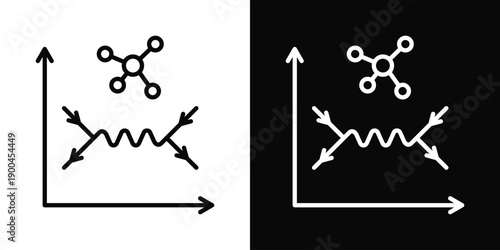 Quantum Electrodynamics Icon White And Black Background Style