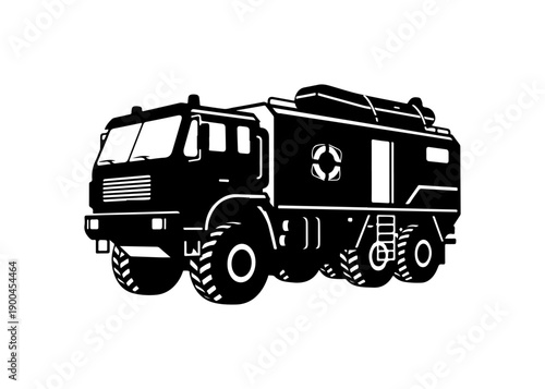 Heavy-Duty Fire Truck or Emergency Response Vehicle Vector Illustration