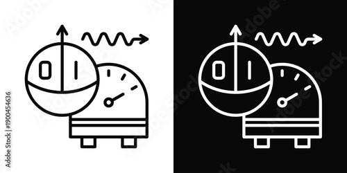 Quantum Metrology Icon White And Black Background Style