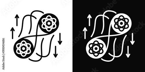 Quantum Entanglement Icon White And Black Background Style