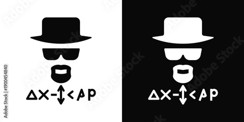 Heisenberg Uncertainty Icon White And Black Background Style