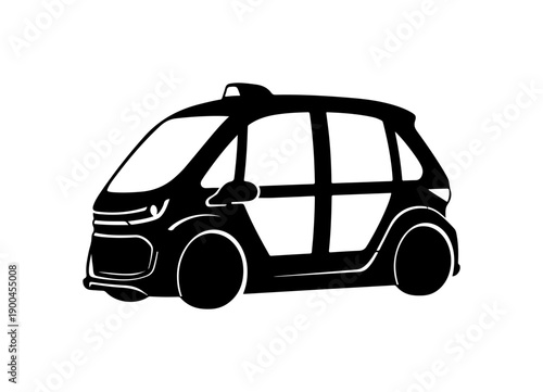Modern Self-Driving Car Silhouette Vector Art