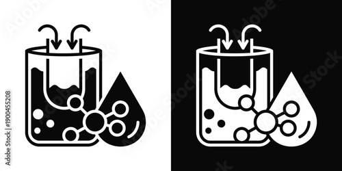 Quantum Liquid Icon White And Black Background Style