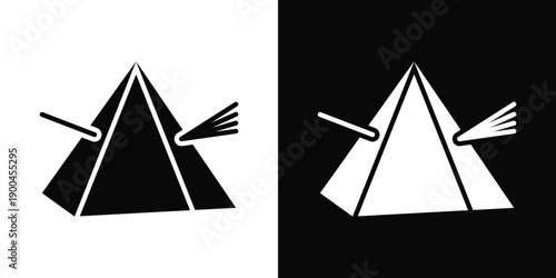 Quantum Optics Icon White And Black Background Style