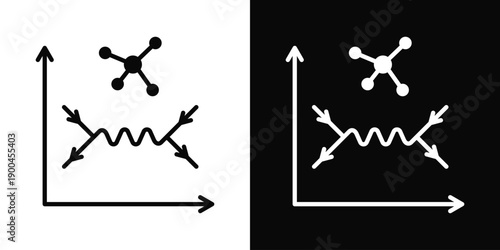 Quantum Electrodynamics Icon White And Black Background Style