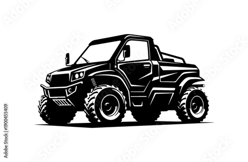 Black Vector Off-Road Utility Vehicle Silhouette
