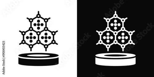 Quantum Material Icon White And Black Background Style
