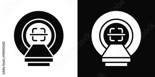 Quantum Resonance Imaging Icon White And Black Background Style