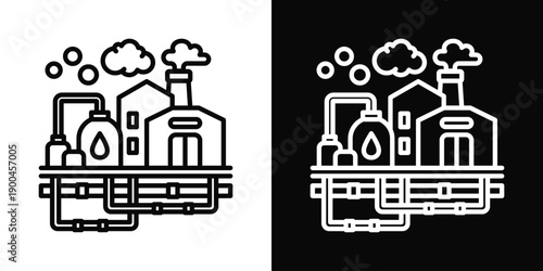 Chemical Spill Icon White And Black Background Style