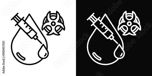 Food Contamination Icon White And Black Background Style
