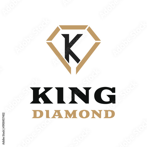 king diamond jewelry logo design concept with letter k monogram