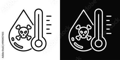 Illegal Dumping Icon White And Black Background Style