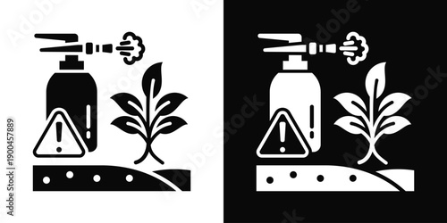 Acid Rain Icon White And Black Background Style