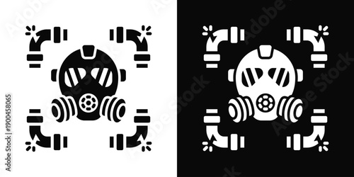 Underground Contamination Icon White And Black Background Style